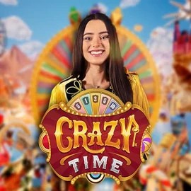 Crazy Time slot logo by Evolution at Qzino CasinoCrazy Time